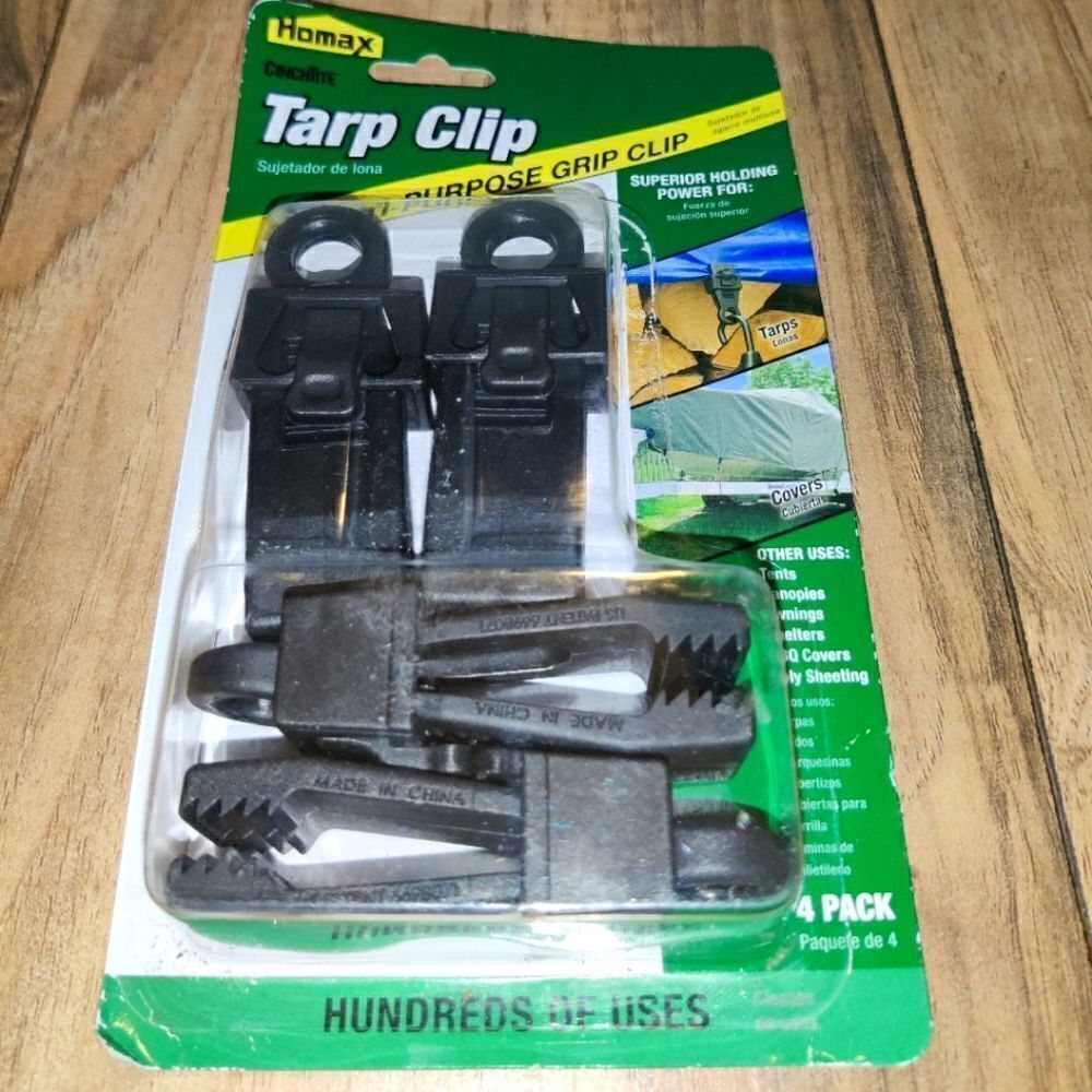 New Homax CinchTite Multi Purpose Tarp Clip (4-Pack). Packaging has some wear fr